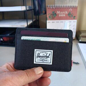 Herschel mens Charlie Rfid Card Case Wallet, black, One Size US